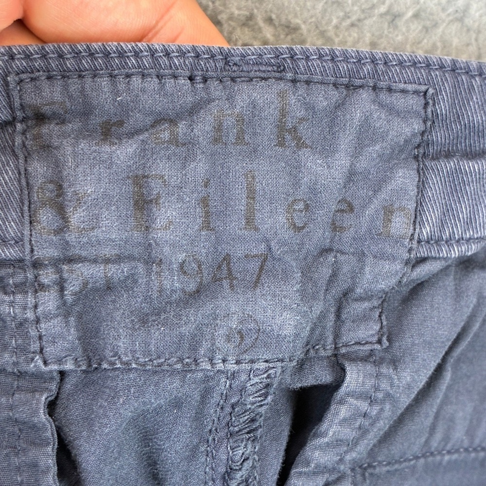Frank & Eileen Wicklow Chino Pants Womens 6 Blue Cropped Raw Hem Quiet Luxury - Picture 9 of 12